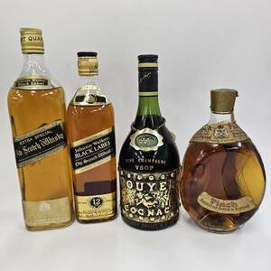 E5878(052)-628/MS4000　酒　※同梱不可　4本まとめ　Johnnie walker　Black Label/ジョニーウォーカー12年/ROUYER VSOP/Pinch　ピンチ