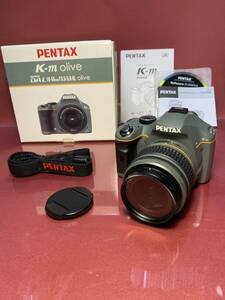 PENTAX　K-m　olive 　18-55F3.5-5.6AL.Olive レンズ付き　送料無料