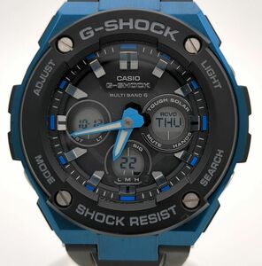 CASIO G-SHOCK GST-W300G-1A2JF 002A142I G-STEEL ブラック×ブルー ソーラー電池 腕時計 ジーショック カシオ ◆3109/宮竹店