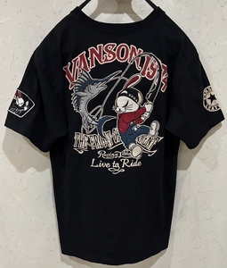 ＊バンソン vanson×T.F.O.A デスラビット カジキ 釣り 刺繍 半袖 Tシャツ カットソー トップス L 　　　BJBC.H