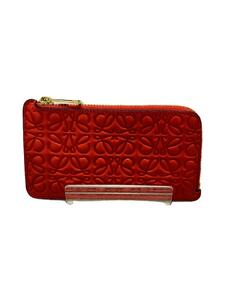 LOEWE◆カードケース/レザー/RED/無地/レディース/107.55.k07/コインケース/ロエベ