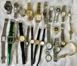TH 時計 腕時計 25点おまとめ売り SEIKO セイコー シチズン ALBA 懐中時計 他 メンズ レディース 中古 ジャンク