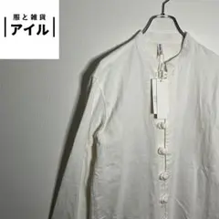 『新古品　チャイナシャツ　麻　白　クリーム　ゆるだぼ』
