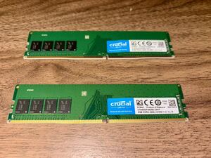 Crucial DDR4-2666 UDINM 8GB×2 デスクトップ用メモリ CT8G4DFS8266 合計16GB 中古