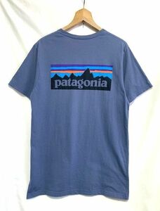 ☆美品　patagonia パタゴニア　P-6 Logo Organic T-Shirt ロゴプリント オーガニックコットンTシャツ ブルー M