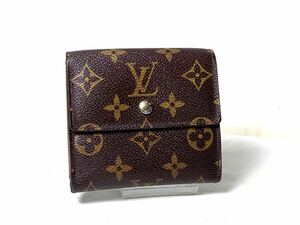 750 未使用に近い 1円 LOUIS VUITTON ルイヴィトン モノグラム wホック 三つ折り ポルト カルト クレディ 小銭入れ ウォレット 財布