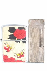 【2点】dunhill ダンヒル Wisteria ウィステリア オイルライター ガスライター 花札柄 シルバーカラー 喫煙具 喫煙グッズ 2044-AS