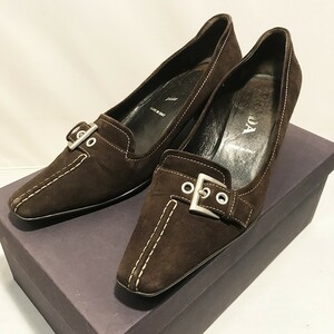 PRADA プラダ スエード パンプス ブラウン 茶 サイズ24cm以上 qob.K1428