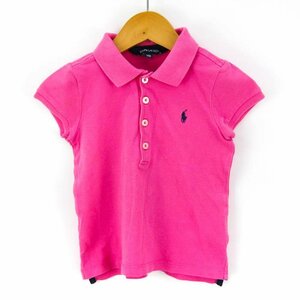 ラルフローレン 半袖ポロシャツ 胸元ロゴ ストレッチ コットン トップス キッズ 女の子用 110サイズ ピンク RALPH LAUREN