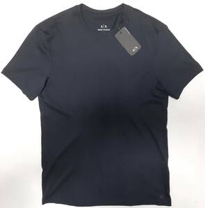 [新品] ARMANI EXCHANGE　定番無地となる、上質ジャージ素材の【メンズ・半袖Tシャツ】◆2023年春夏モデル　サイズ：S(46相当)　◆色：紺