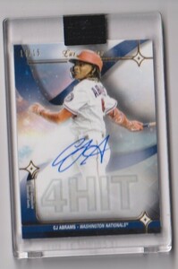 2023 Topps Luminaries CJ Abrams Nationals Hit Kings Autograph card #14/15