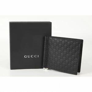 新品未使用品GUCCIグッチマネークリップ グッチシマレザー ブラック 544478 本物 正規品 即日発送