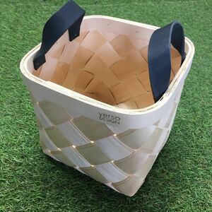 GX693 VERSO DESIGN ヴェルソ デザイン LASTU Birch Basket S black leathe 収納ボックス バスケット 木製 インテリア 未使用 保管品 カゴ