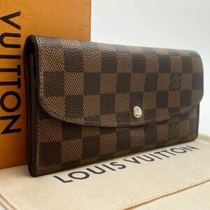 H827【美品】 ルイヴィトン Louis Vuitton ダミエ ポルトフォイユ エミリー ブラウン系 長財布 メンズ 