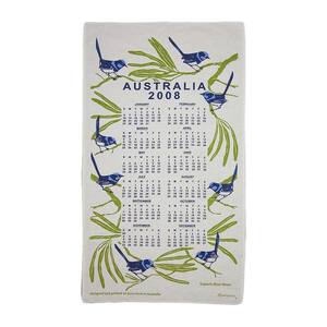 オーストラリア 鳥 リネン ファブリック 布 カレンダー インテリア雑貨 タペストリー 動物柄