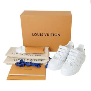 LOUIS VUITTON ルイヴィトン タイムアウト・ラインスニーカー モノグラム ホワイト・メタリック 1A9HBC 37 1/2 NT 美品 Aランク