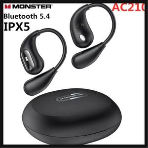 【開封のみ】Monster ★Open Ear AC210 AC 210ワイヤレスイヤホンBluetooth 5.4ステレオ骨伝導イヤホンゲーム音楽スポーツイヤホン