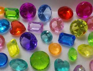 アクリルアイス◆ダイヤモンド色々・100個◆宝石すくい・お祭り・プライズ・工作