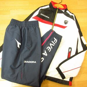 ◎DIADORA ディアドラ 青山学院 テニス M 上下セット◆ウィンドブレーカー ジャケット&パンツ ユニフォーム◆メンズ 白x黒◆B4055