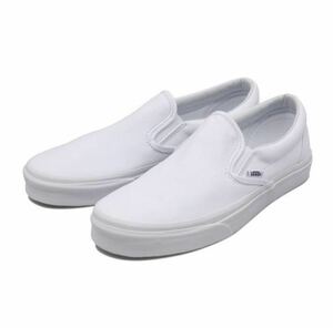 新品☆VANS☆CLASSIC SLIP-ON 23.5cm クラシックスリッポン 真っ白 TRUE WHITE ヴァンズ スニーカー キャンバス VN000EYEW00 靴くつバンズ 