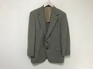 本物バーバリーズburberrysウールシルクチェック柄テーラードジャケットメンズビジネススーツ茶ブラウン165M