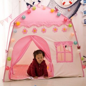 CJM412★知育 子供用テント 子ども テント キッズテント プリンセス お城　かわいい 女の子 公園 遊具 室外　遊び場　誕生日パーティー