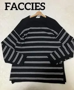 FACCIES GAUGE LINE CREW KNIT BORDER