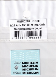 MSMクリエイション MSMD228 1/24 アルファロメオ 155 マルティニ DTM オプションデカール (タミヤ24176 対応)