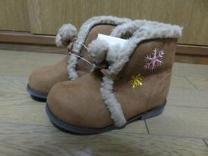 【新品】ＳＲＯＬＯＣ雪柄裏起毛ブーツ　１７．０　茶