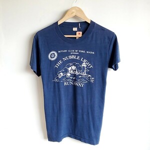 17●80s USA製 SCREEN STARS 半袖 プリントTシャツ sizeXL 青 ブルー vintage USED 中古 THE NUBBLE LIGHT RUNAWAY