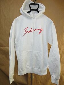 バレンシアガ　BALENCIAGA 　19aw signature logo hoodie 筆記体　ロゴ　オーバーサイズ　パーカー　白　S 国内正規品