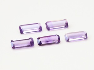 綺麗なアメシスト 3x7mmオクタゴンのロット 5ケで1.73ct