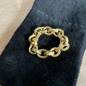 定価以下(10-11号) ChromeHearts PaperChain Ring 22k Gold クロムハーツ ペーパーチェーン リング ゴールド 金 指輪 ピンキー CH レディス