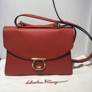 Salvatore Ferragamo サルヴァトーレフェラガモ バッグ プラダ ガンチーニ マーゴット オレンジ 2way 609785