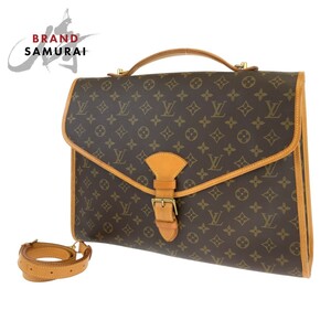 LOUIS VUITTON ルイヴィトン モノグラム ビバリーMM ブラウン 茶 PVC M51120 ショルダーバッグ ビジネスバッグ 2way メンズ 404042