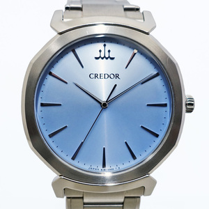 【栄】SEIKO セイコー クレドール GCAR063 リネアルクス サロン専用モデル SS アイスブルー メンズ クォーツ 腕時計 男