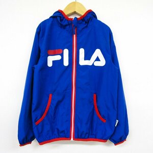 フィラ ナイロンジャケット パーカー アウター キッズ 男の子用 130サイズ ブルー FILA