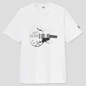 ユニクロ Gibson ギブソン・ギターズ ES-335 Tシャツ XLサイズ 白 ホワイト