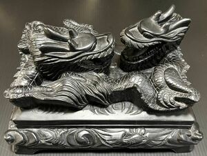 【極上美品】中国古美術 時代 中国 古硯 龍彫 藍浦白雲石特製 書道家 書道具 龍出現