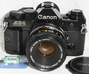 【整備/性能測定済】Canon AE-1 PROGRAM ブラック＋FD50mmF1.8 S.C._P,S,機能OK(1751793_114)