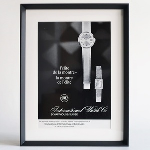 IWC SCHAFFHAUSEN 1966年 International Watch Co. 腕時計 フランス ヴィンテージ 広告 額装品 インテリア フレンチ ポスター 稀少