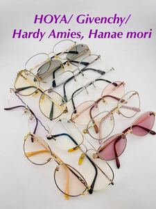 QA354 HOYA/ Givenchy/ Hardy Amies, Hanae mori 眼鏡 フレーム 老眼鏡 まとめ　レトロ 日本製　度に入り　金額　ゴールド　大量