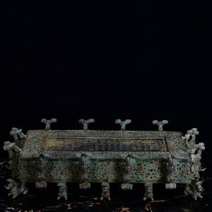 珍藏 中国戦国時代青銅雲紋銅禁です 青銅器 時代物 中國古美術 置物 賞物 唐物 DYW07