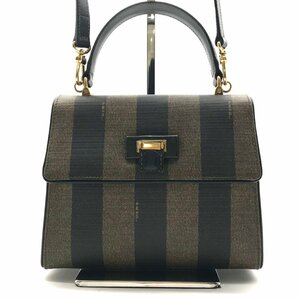 良品 FENDI フェンディ ペカン ロック 金具 2 WAY ヴィンテージ ハンド ショルダー バッグ a2656