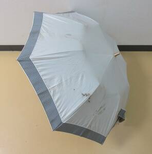 ( せ-A4-136 ）Athena New York アシーナニューヨーク 折りたたみ傘 日傘 オフホワイト 全長約45～69cm 半径約45cm 中古