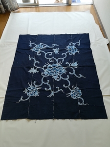 筒描き（Tsutsugaki）柱形　藍染（indigo　dye）綿（Cotton）襤褸（boro）mkw.tokyo