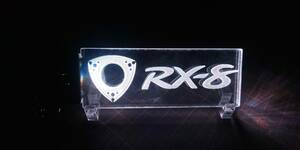 RX-8　SE3P ロータリーエンジン マツダ　光る　アクリル　キーホルダー　7色発行切り替え　USB充電タイプ