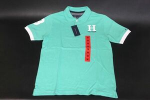 TOMMY HILFIGER トミーヒルフィガー ジュニア ポロシャツ アクアグリーン サイズM/10-14★送料360円