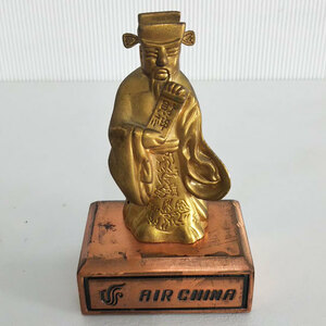 AIR CHINA 財神 置物 ゴールドカラー 人形 インテリア ディスプレイ オブジェ レトロ
