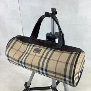 D3081. BURBERRY／バーバリー. パピヨン. ミニボストンバッグ. チェック